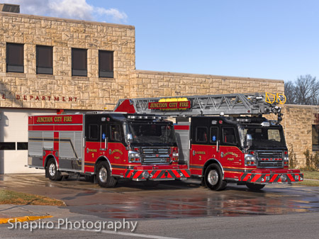 Junction City Fire Separtmetn apparatus Kansas Rosenbauer America Commander Larry Shapiro photography shapirophotography.net